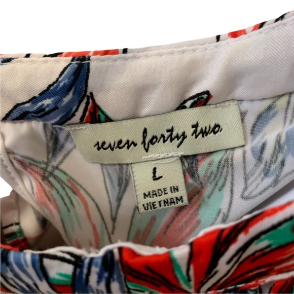 seven forty two Floral Leaf Flowy Shirt Large - Picture 5 of 6